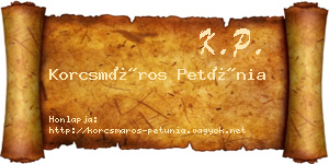 Korcsmáros Petúnia névjegykártya
